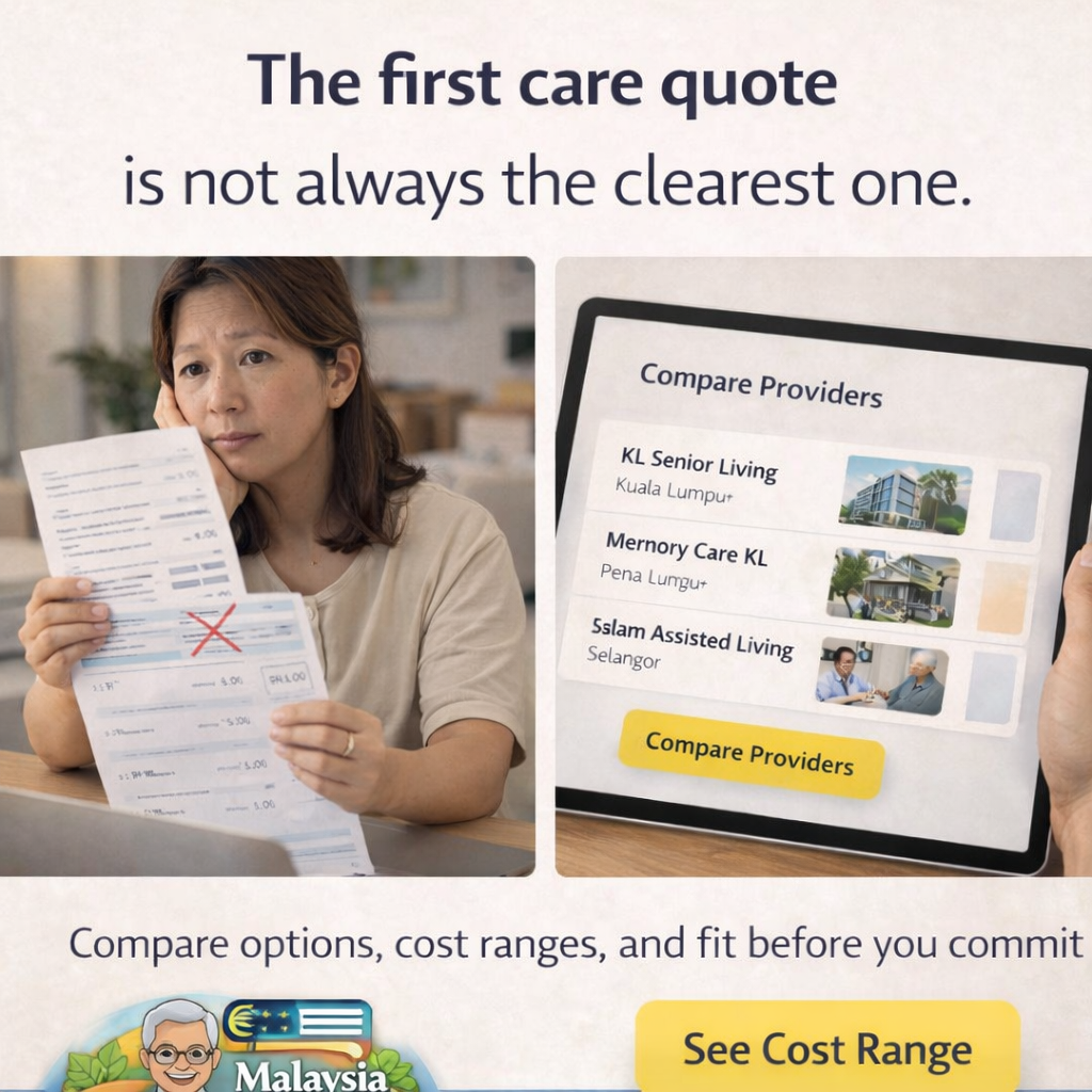 Family video call with care facility director reviewing services, medical support, and daily activities